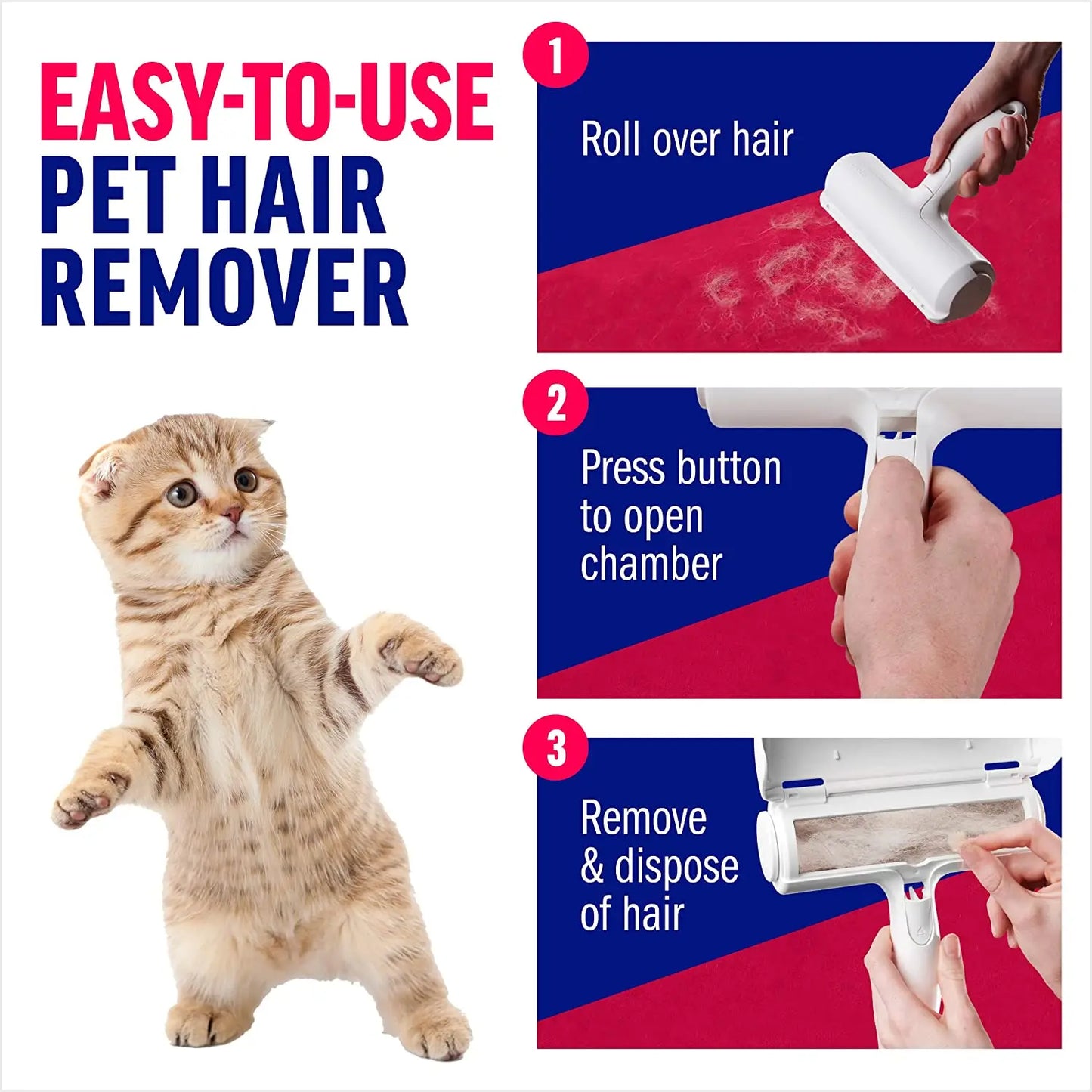 Pet Hair Remover Roller - Dog & Cat